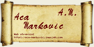 Aca Marković vizit kartica